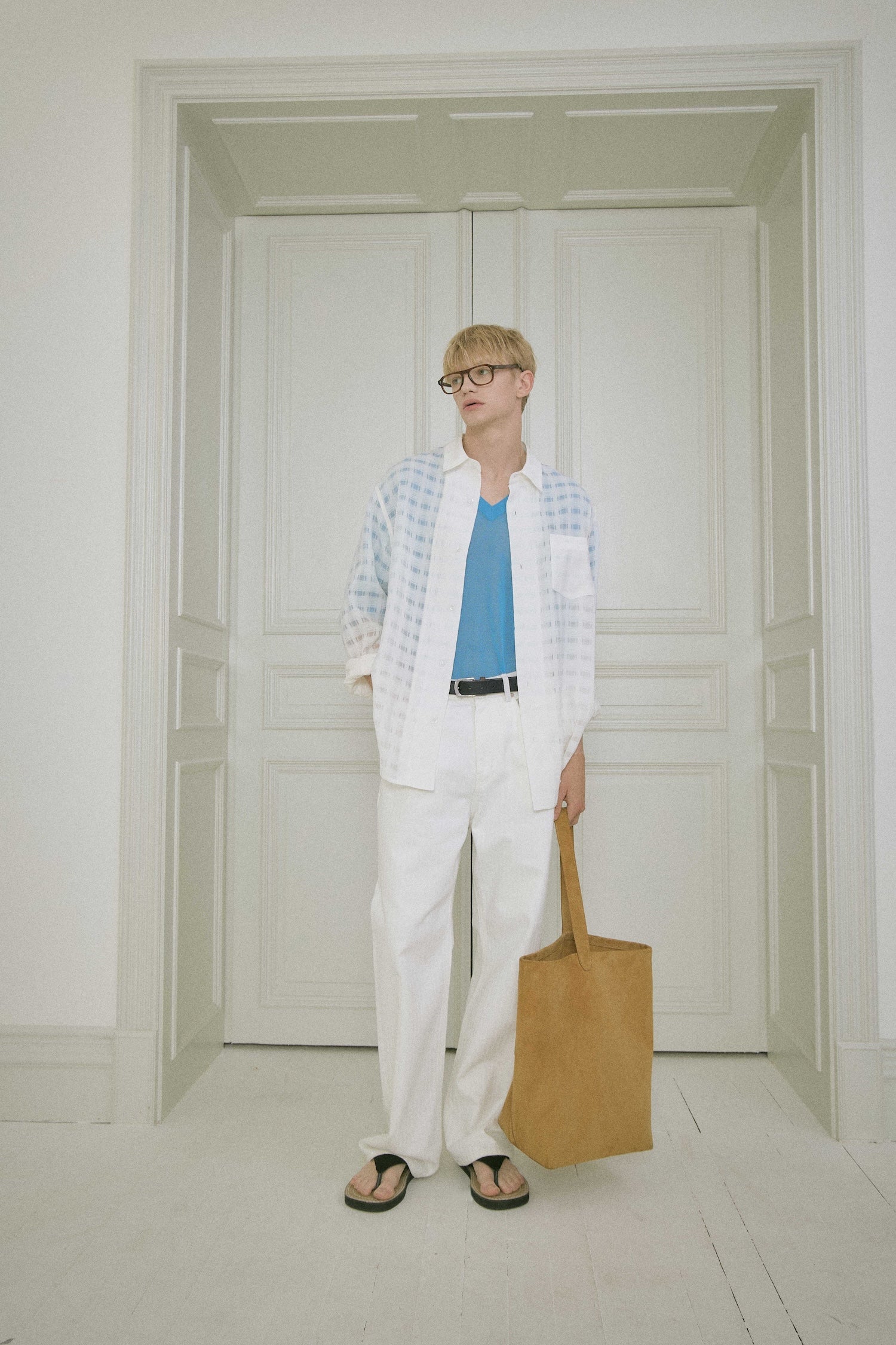 STU - Comfortable Check Shirt (White) product image 12 | TRAB K-Fashion Australia