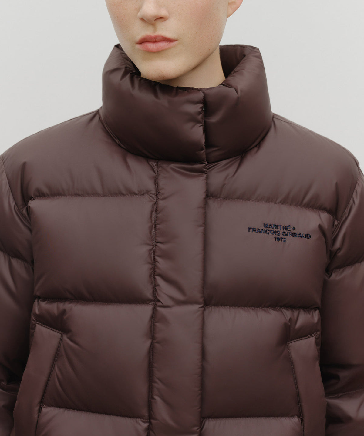 Marithe & Francois Girbaud - Basic Crop Down Jacket (Burgundy) product image 4 | TRAB K-Fashion Australia