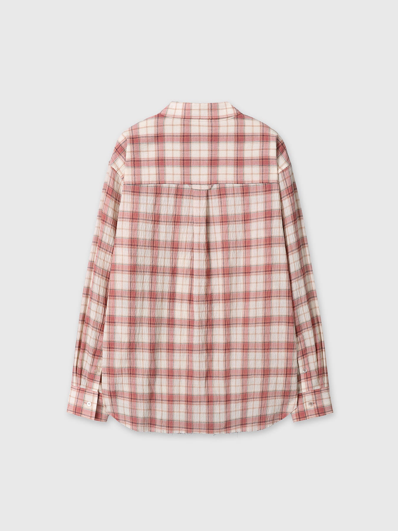 Tonywack - Raw-Cut Cotton Check Shirt (Pink Check) product image 8 | TRAB K-Fashion Australia