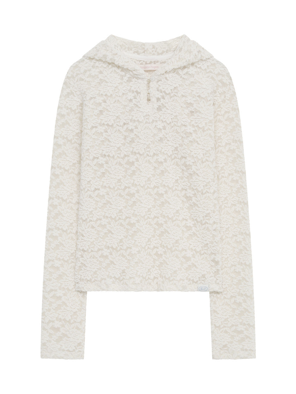 Margarin Fingers - Rose Lace Hooded T-Shirt (Cream) product image 2 | TRAB K-Fashion Australia