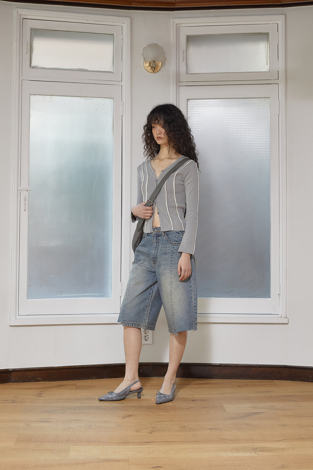 Matin Kim - Hem Point Bermuda Denim Pants (Blue) product image 8 | TRAB K-Fashion Australia