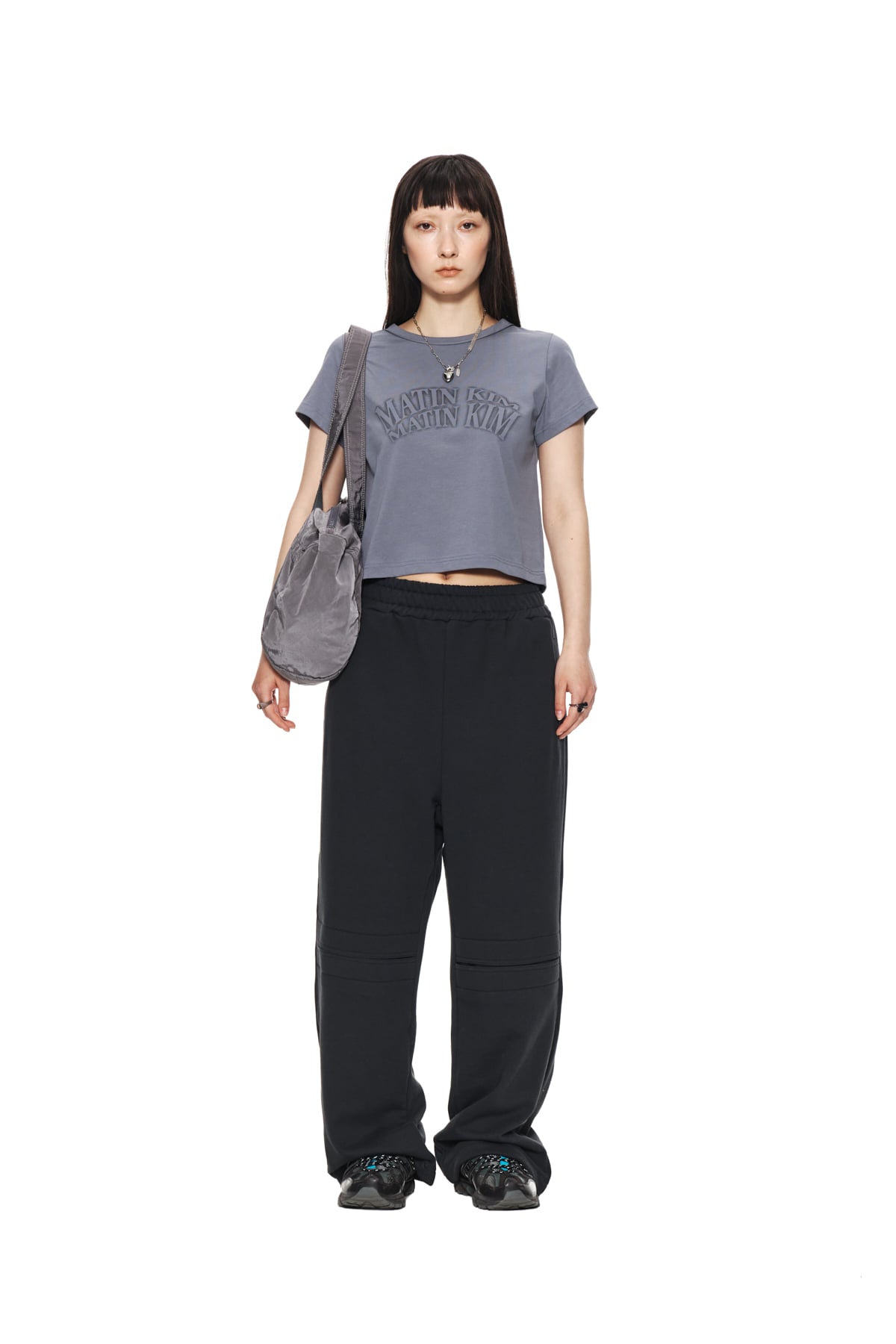Matin Kim - Knee Cut Out Sweatpants (Charcoal) product image 10 | TRAB K-Fashion Australia
