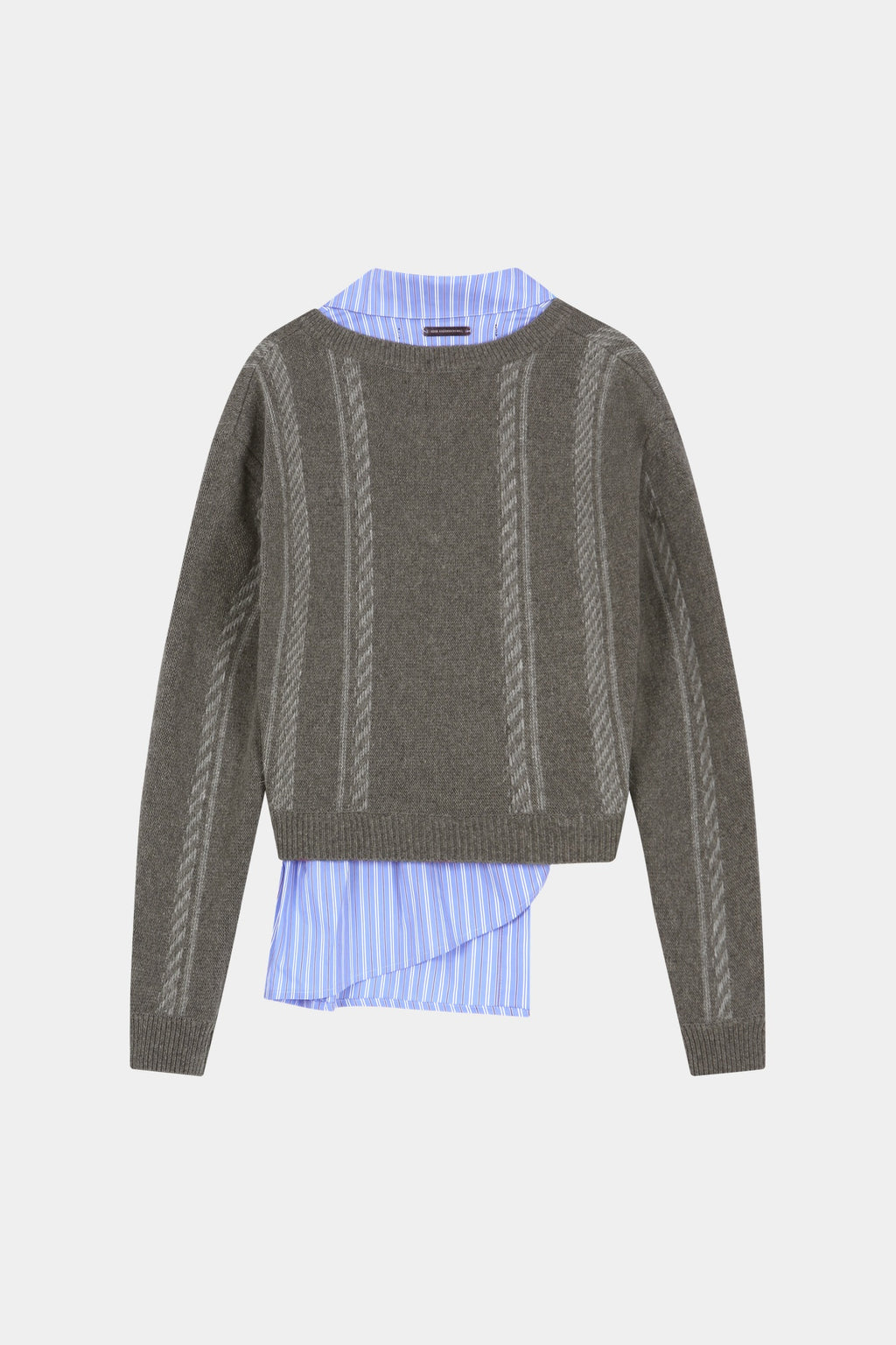 Andersson Bell - Shirt Insert V-Neck Sweater (Grey/Blue) product image 10 | TRAB K-Fashion Australia