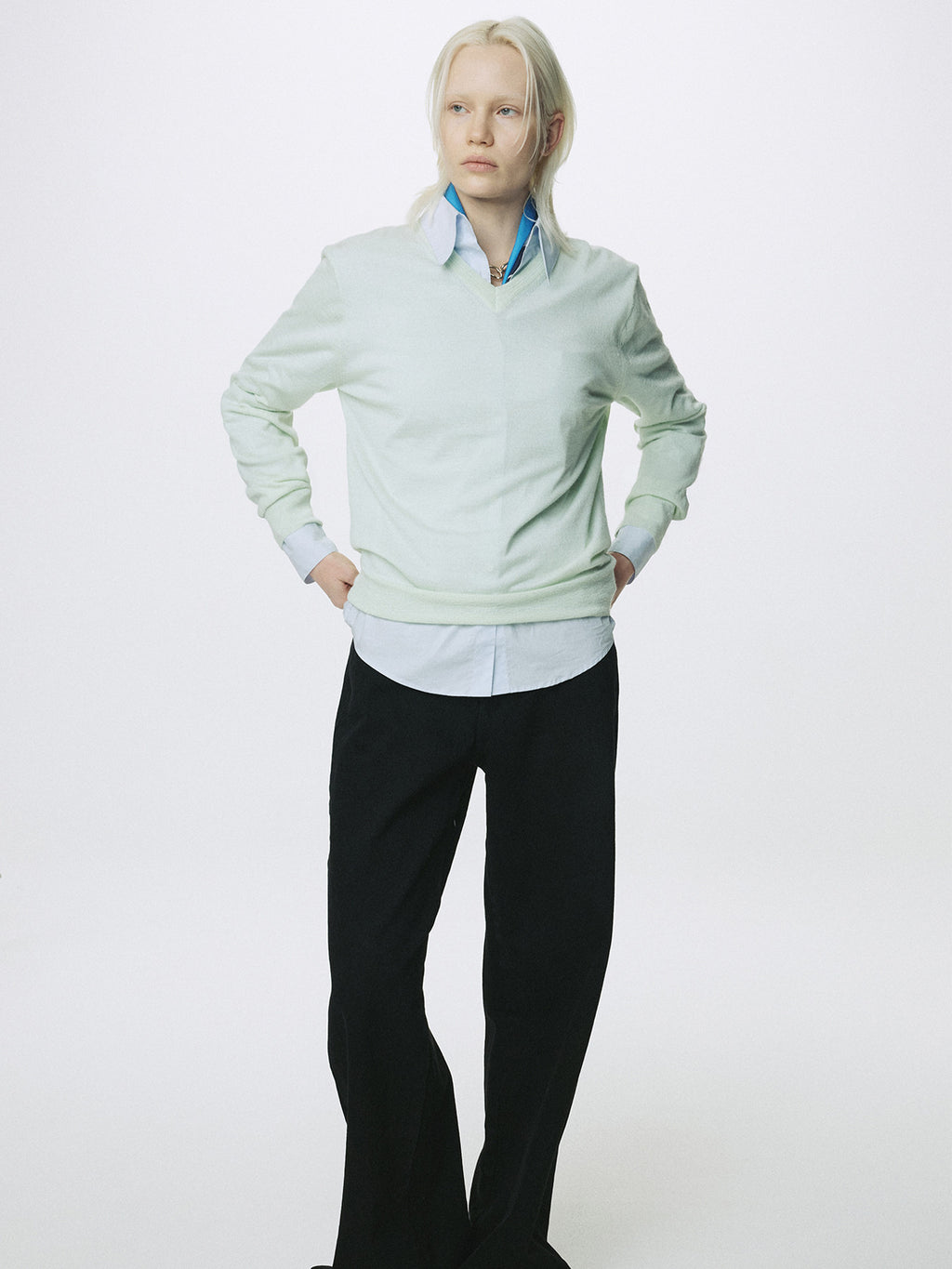 Tonywack - Airy Cashmere V-Neck (Mint) product image 6 | TRAB K-Fashion Australia