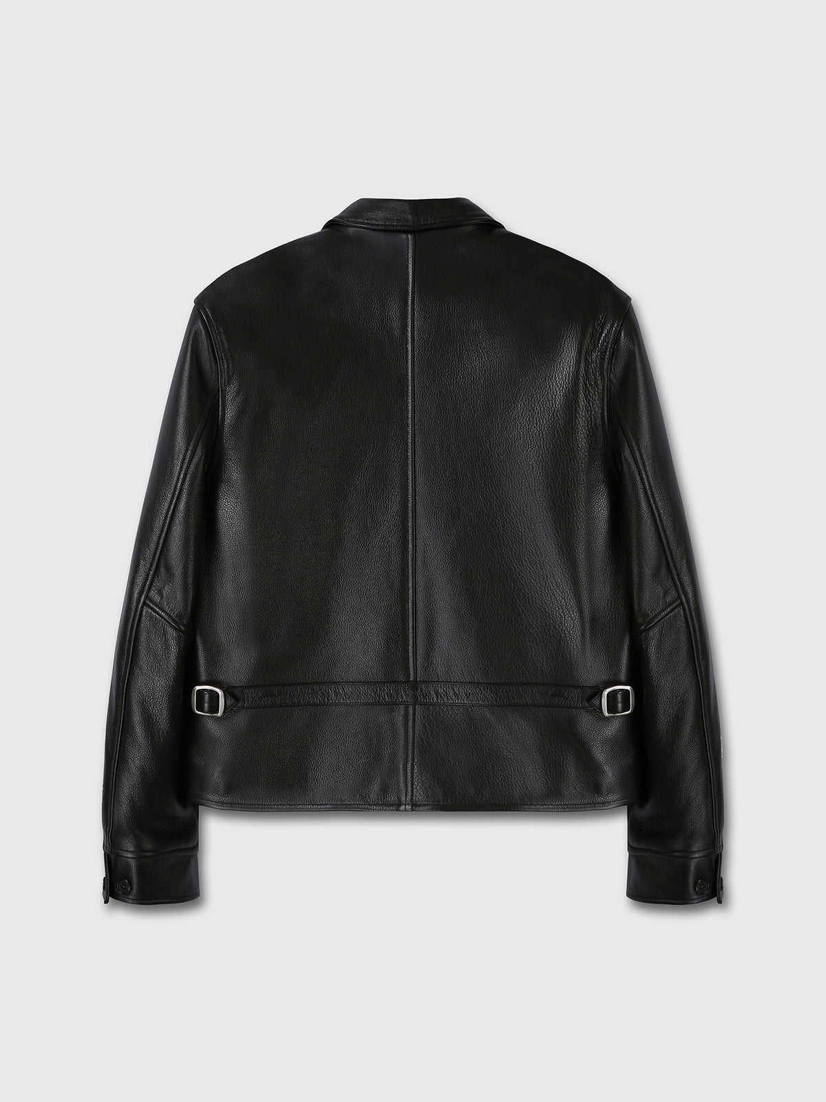 Tonywack - Cow Leather Buckle Zip Jacket (Black) product image 10 | TRAB K-Fashion Australia