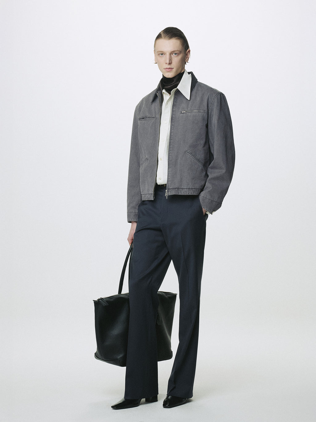 Tonywack - Garment Washed Zip Work Jacket (Faded Ink) product image 3 | TRAB K-Fashion Australia