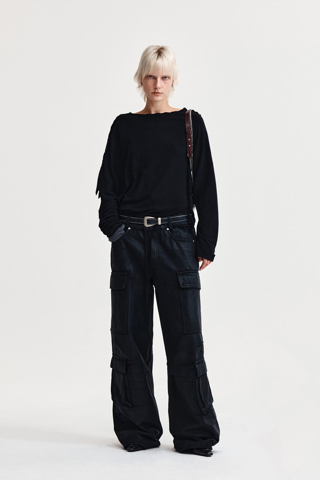 Matin Kim - Weaving Long Sleeve Top (Black) product image 8 | TRAB K-Fashion Australia