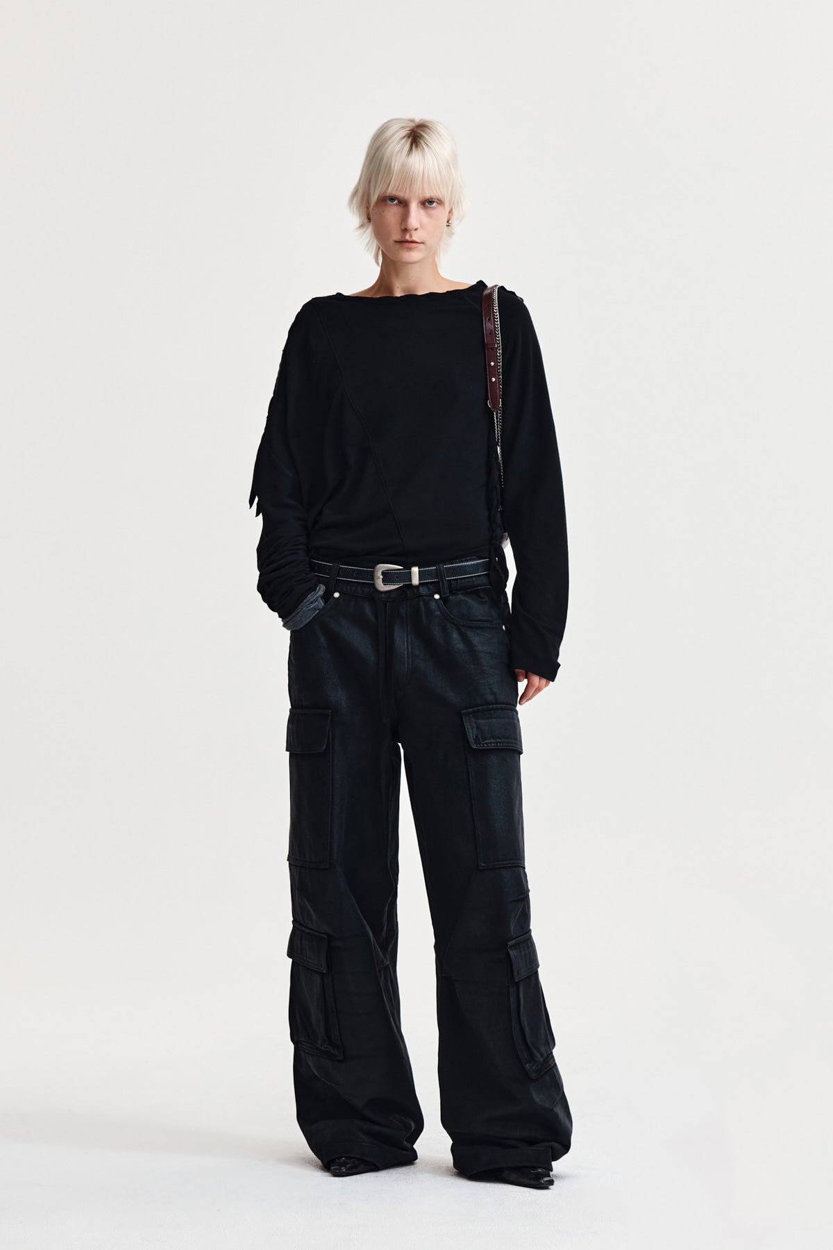 Matin Kim - Weaving Long Sleeve Top (Black) product image 8 | TRAB K-Fashion Australia