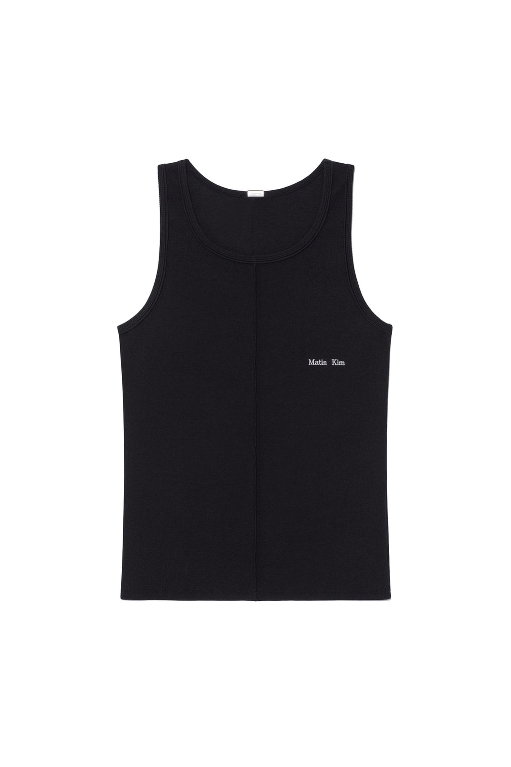 Matin Kim - Small Logo Pintuck Sleeveless Top (Black) product image 1 | TRAB K-Fashion Australia