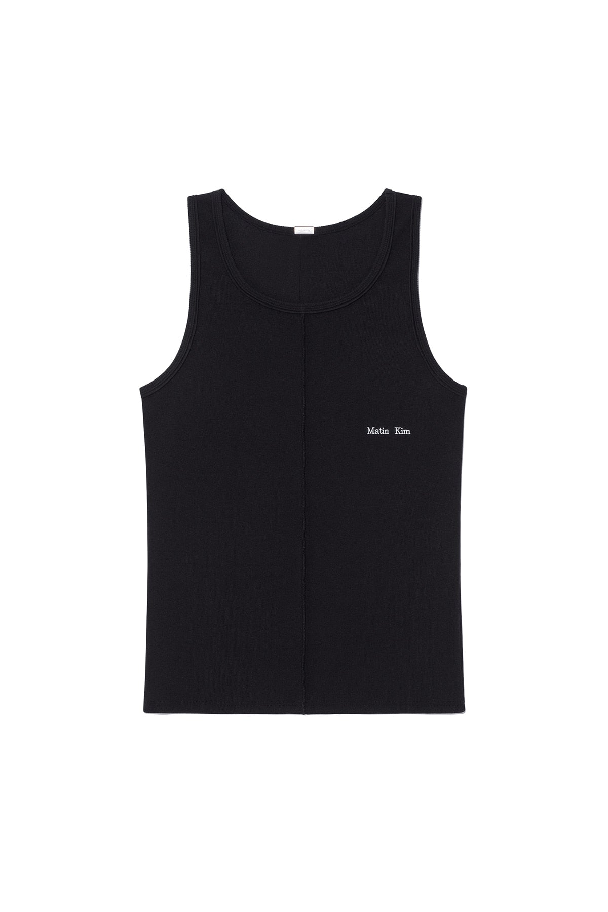 Matin Kim - Small Logo Pintuck Sleeveless Top (Black) product image 1 | TRAB K-Fashion Australia