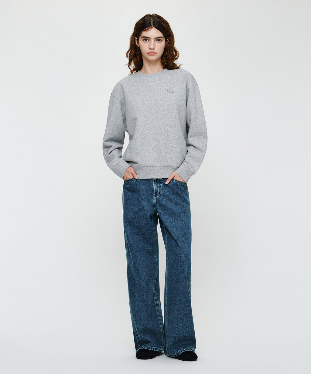 Marithe & Francois Girbaud - Doodle Classic Logo Oversized Sweatshirt (Heather Gray) product image 4 | TRAB K-Fashion Australia