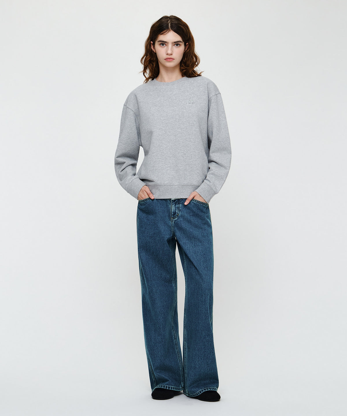 Marithe & Francois Girbaud - Doodle Classic Logo Oversized Sweatshirt (Heather Gray) product image 4 | TRAB K-Fashion Australia