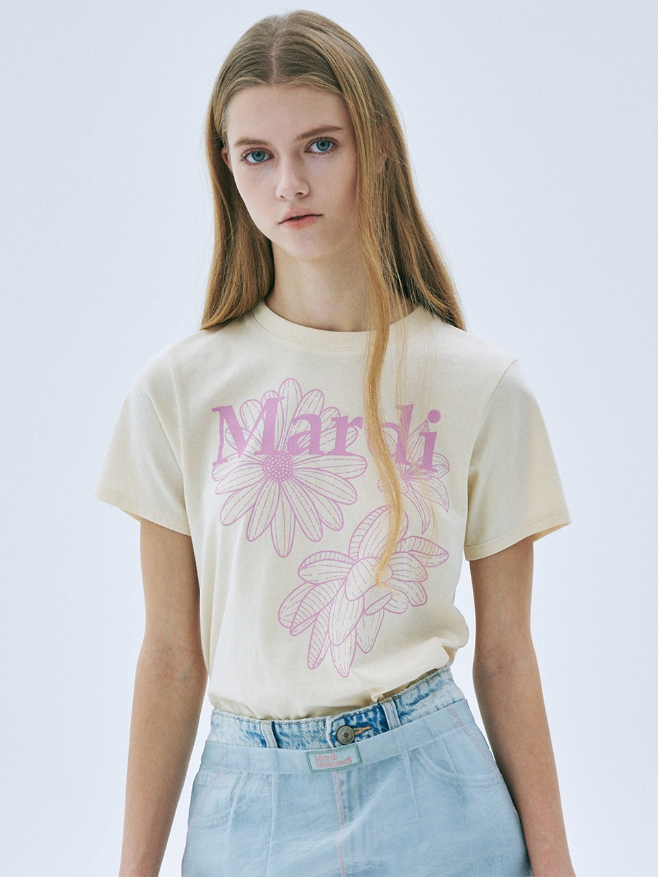Mardi Mercredi - Slim Tshirt Triple Flower (Butter Pinklavender) product image 1 | TRAB K-Fashion Australia