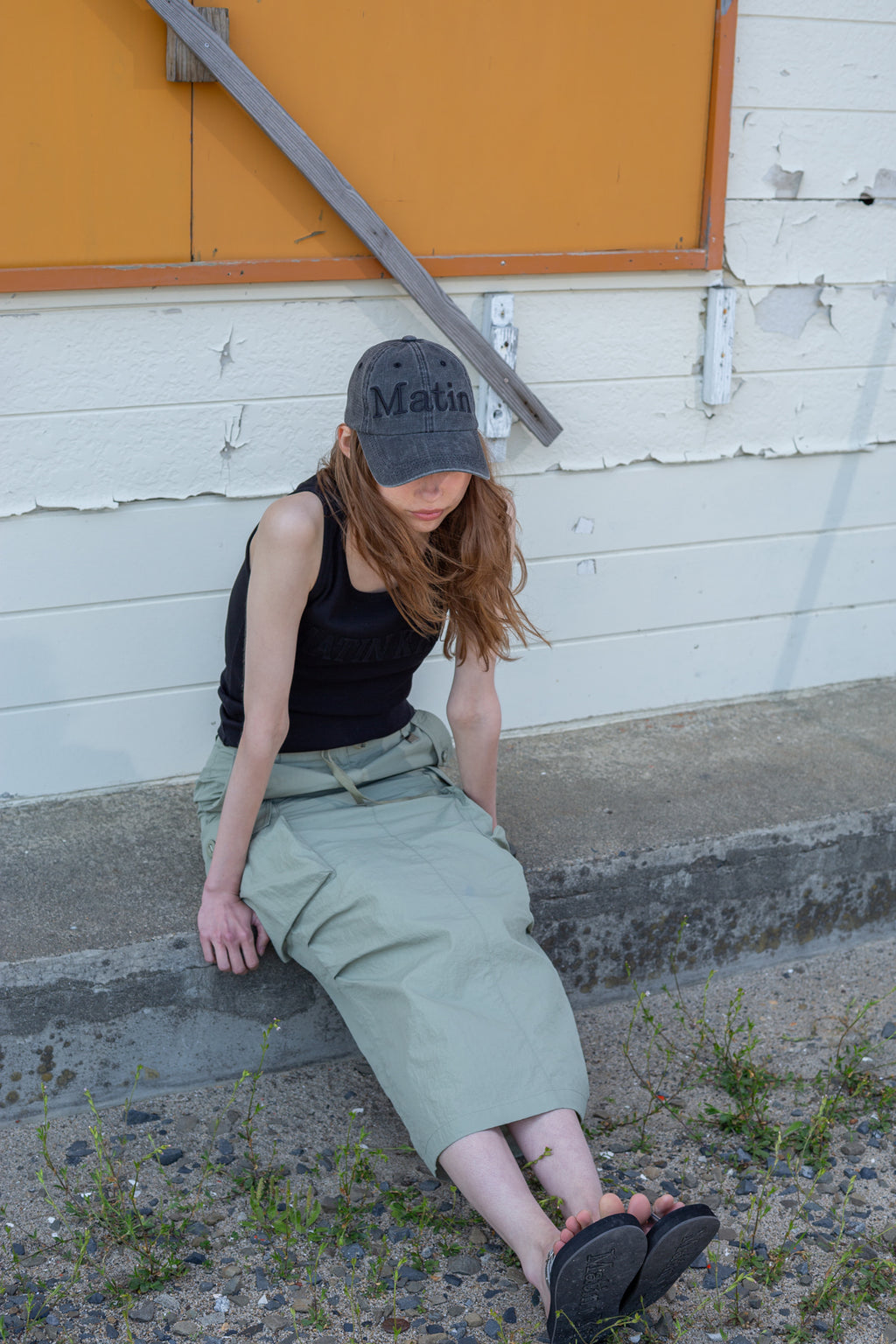 Matin Kim - String Nylon Cargo Skirt (Khaki) product image 12 | TRAB K-Fashion Australia