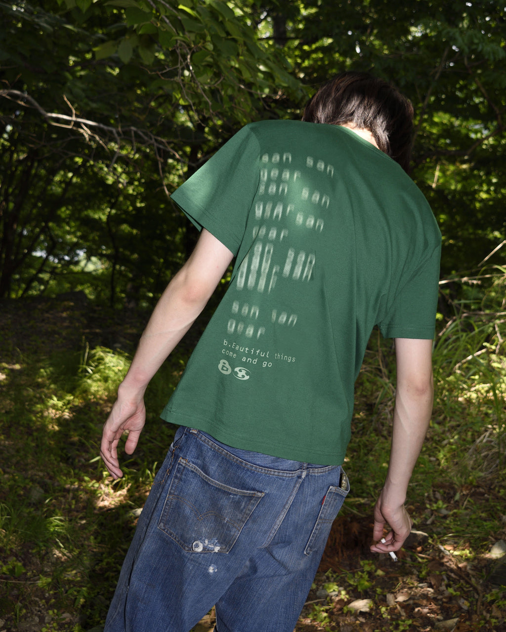 San San Gear - San San X B.E Swirl T-Shirt (Green) product image 1 | TRAB K-Fashion Australia