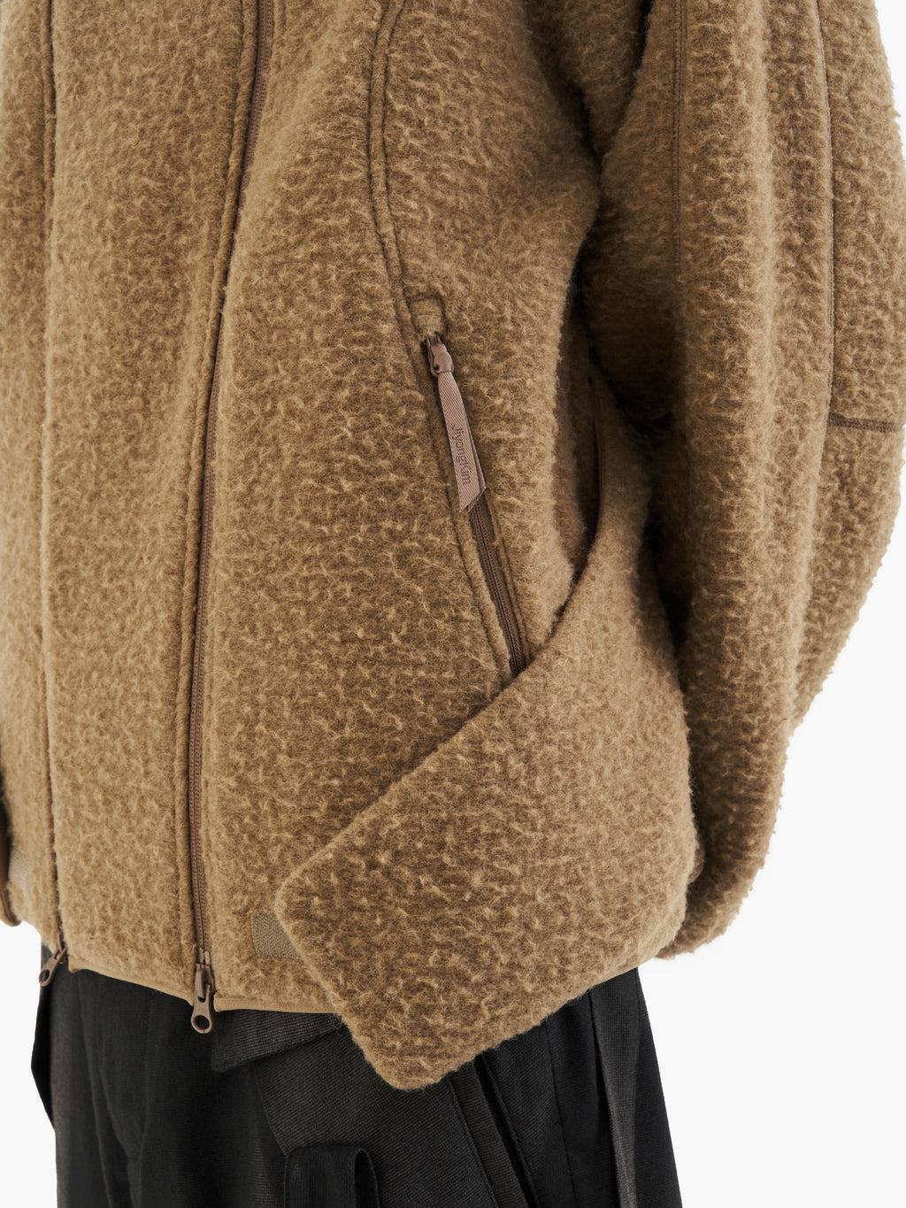 Jiyong Kim - Double Zip Fleece (Brown) product image 7 | TRAB K-Fashion Australia