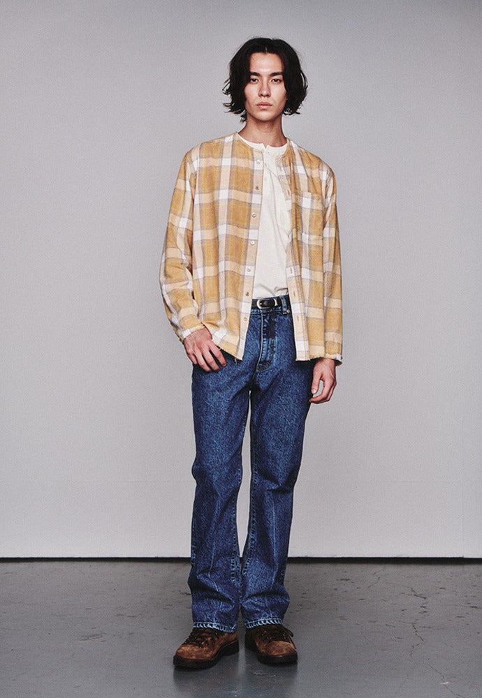 Art if acts - Non Collar French Check Shirt (Desert) product image 1 | TRAB K-Fashion Australia