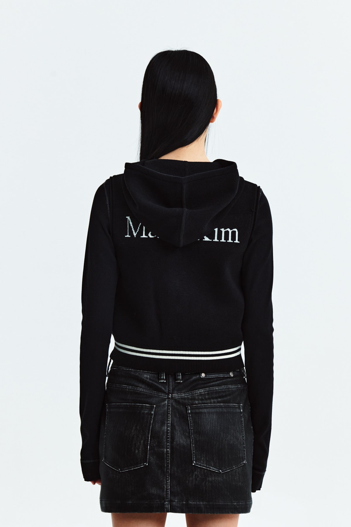 Matin Kim - Hoody Logo Knit Vest (Black) product image 11 | TRAB K-Fashion Australia