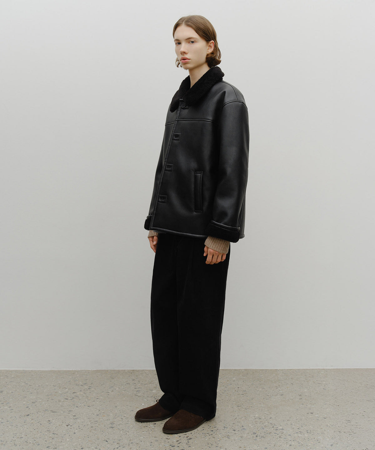 Marithe & Francois Girbaud - Faux Leather Over Fit Mustang Jacket (Black) product image 5 | TRAB K-Fashion Australia