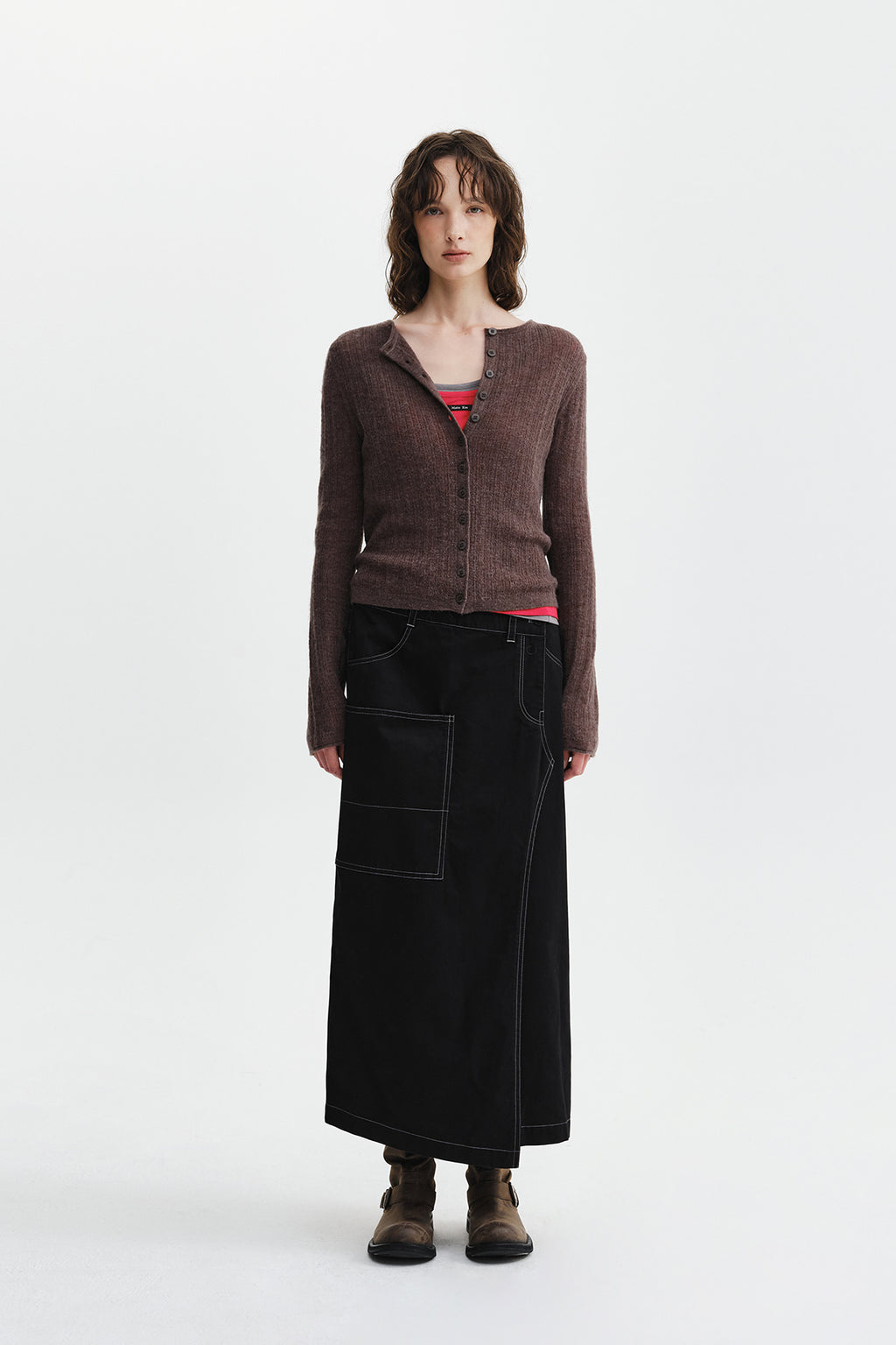 Matin Kim - Big Pocket Long Wrap Skirt (Black) product image 12 | TRAB K-Fashion Australia