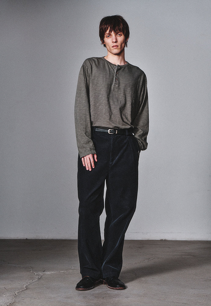 Art if acts - Washed One Tuck Corduroy Pants (Cliff Navy) product image 5 | TRAB K-Fashion Australia