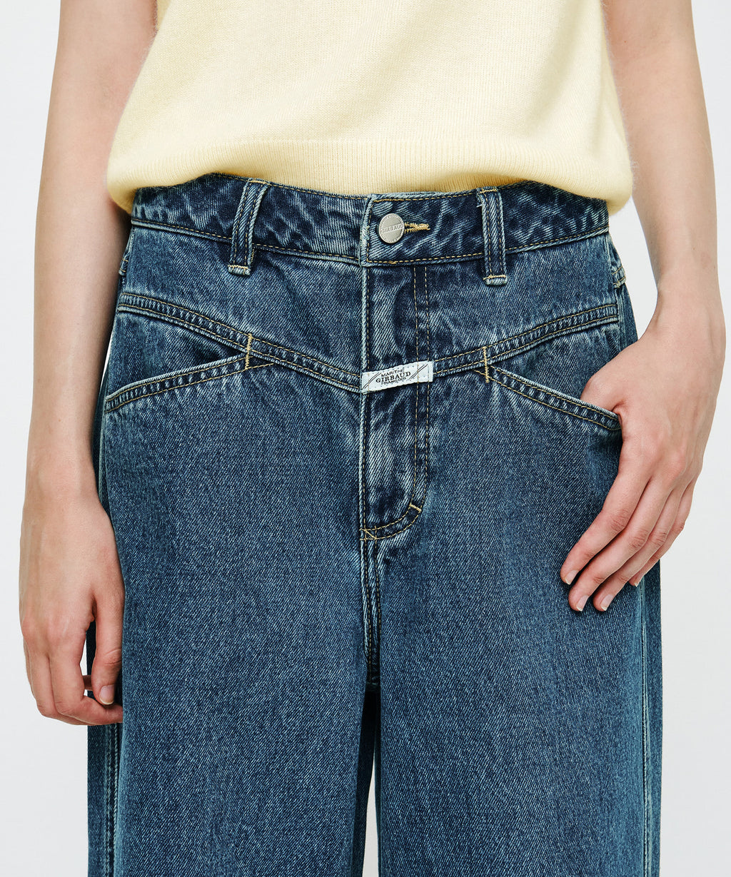 Marithe & Francois Girbaud - X-pocket Semi-wide Denim Pants (Blue) product image 2 | TRAB K-Fashion Australia