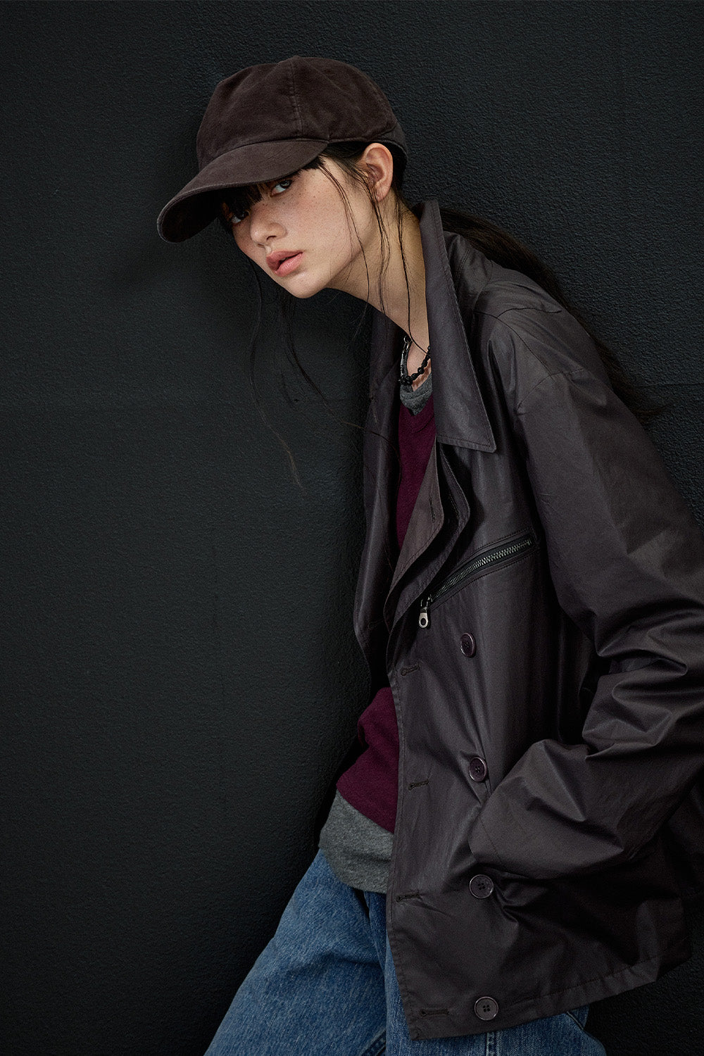 Hatchingroom - Incision Cap (Washed Dark Brown) product image 13 | TRAB K-Fashion Australia