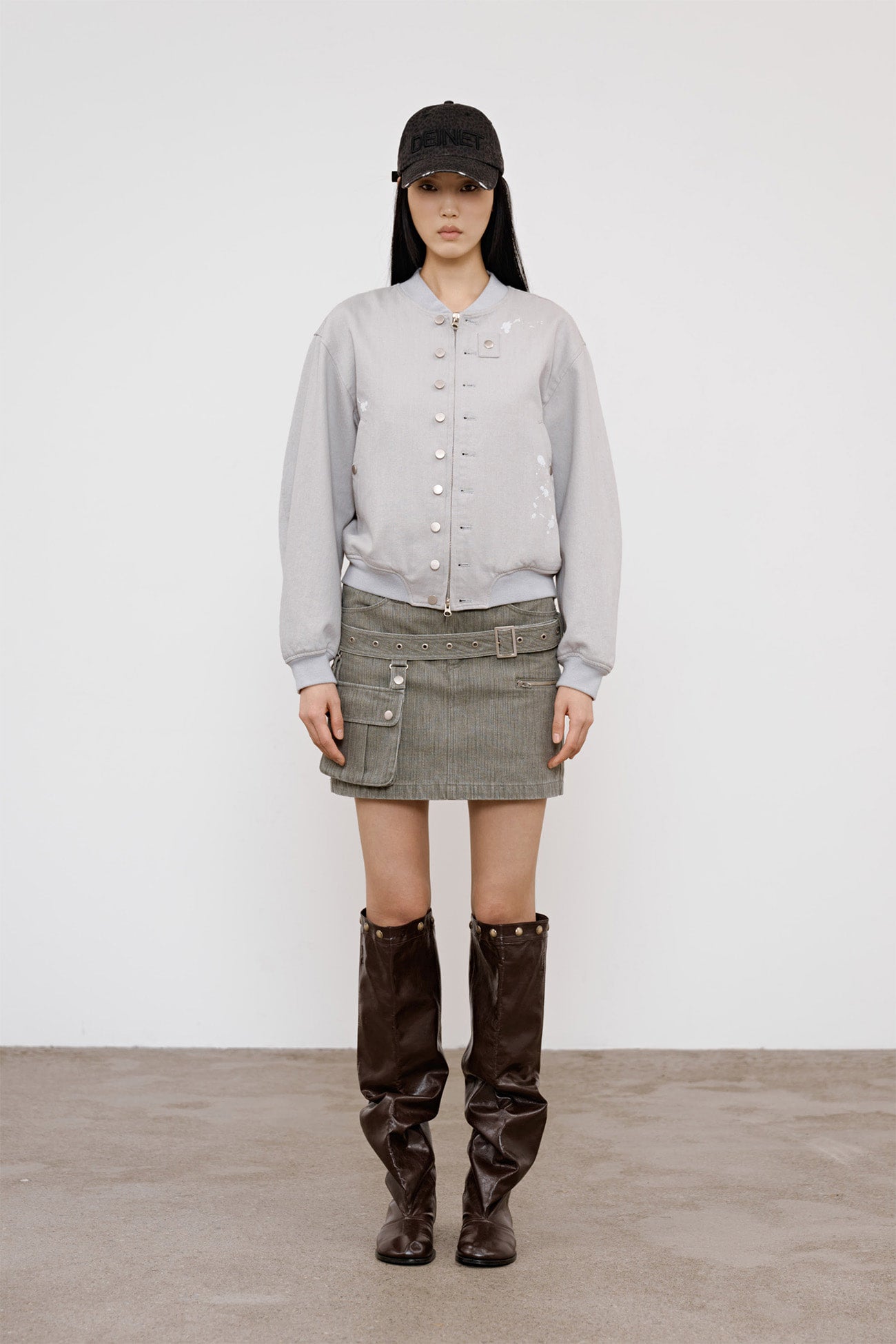 Deinet - Belted Tunnel Skirt (Khaki) product image 1 | TRAB K-Fashion Australia