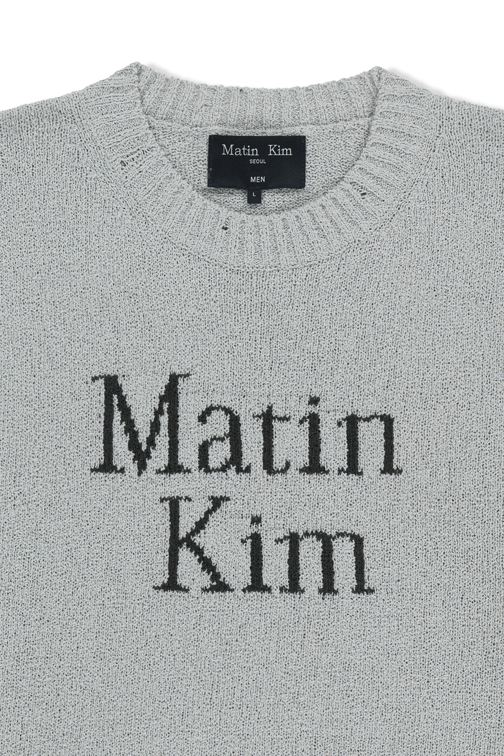 Matin Kim - Half Sleeve Logo Pullover (Light Grey) product image 3 | TRAB K-Fashion Australia