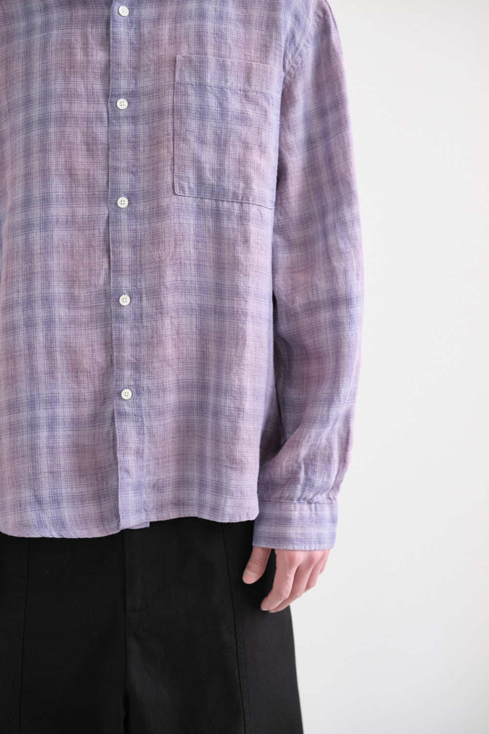 Hatchingroom - Museum Shirt Linen Check (Purple) product image 14 | TRAB K-Fashion Australia