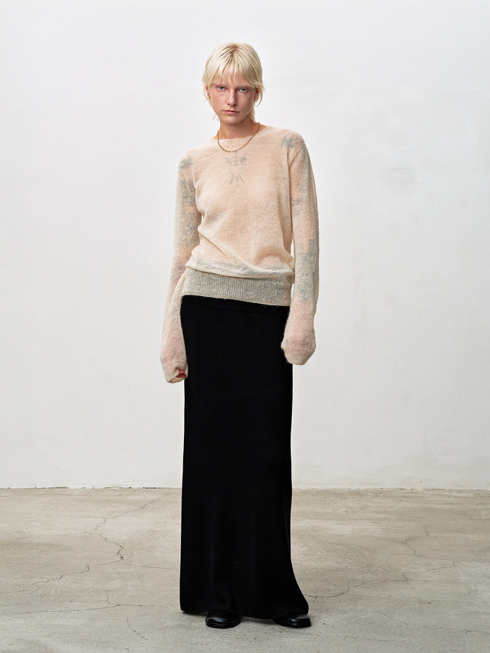Tonywack - Mercerized Wool Knit Maxi Skirt (Black) product image 7 | TRAB K-Fashion Australia