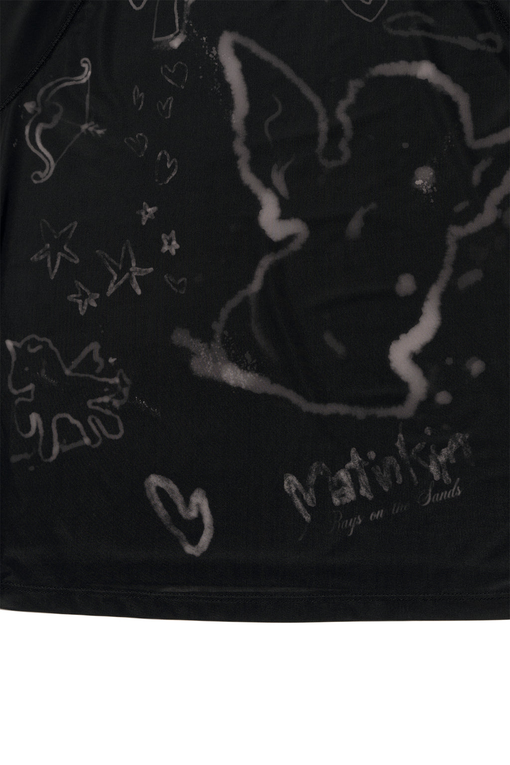 Matin Kim - See Through Printing Top (Black) product image 4 | TRAB K-Fashion Australia