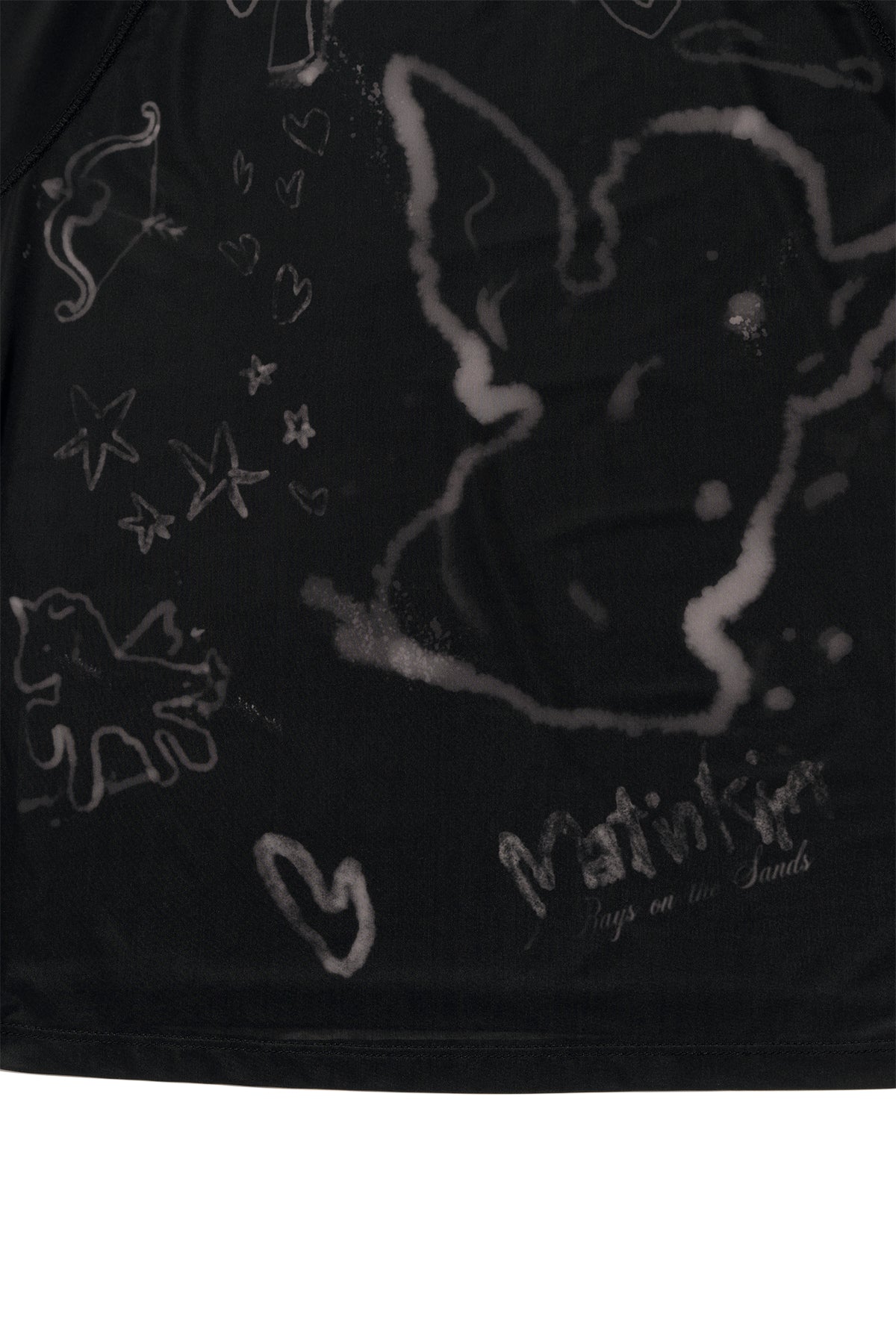 Matin Kim - See Through Printing Top (Black) product image 4 | TRAB K-Fashion Australia