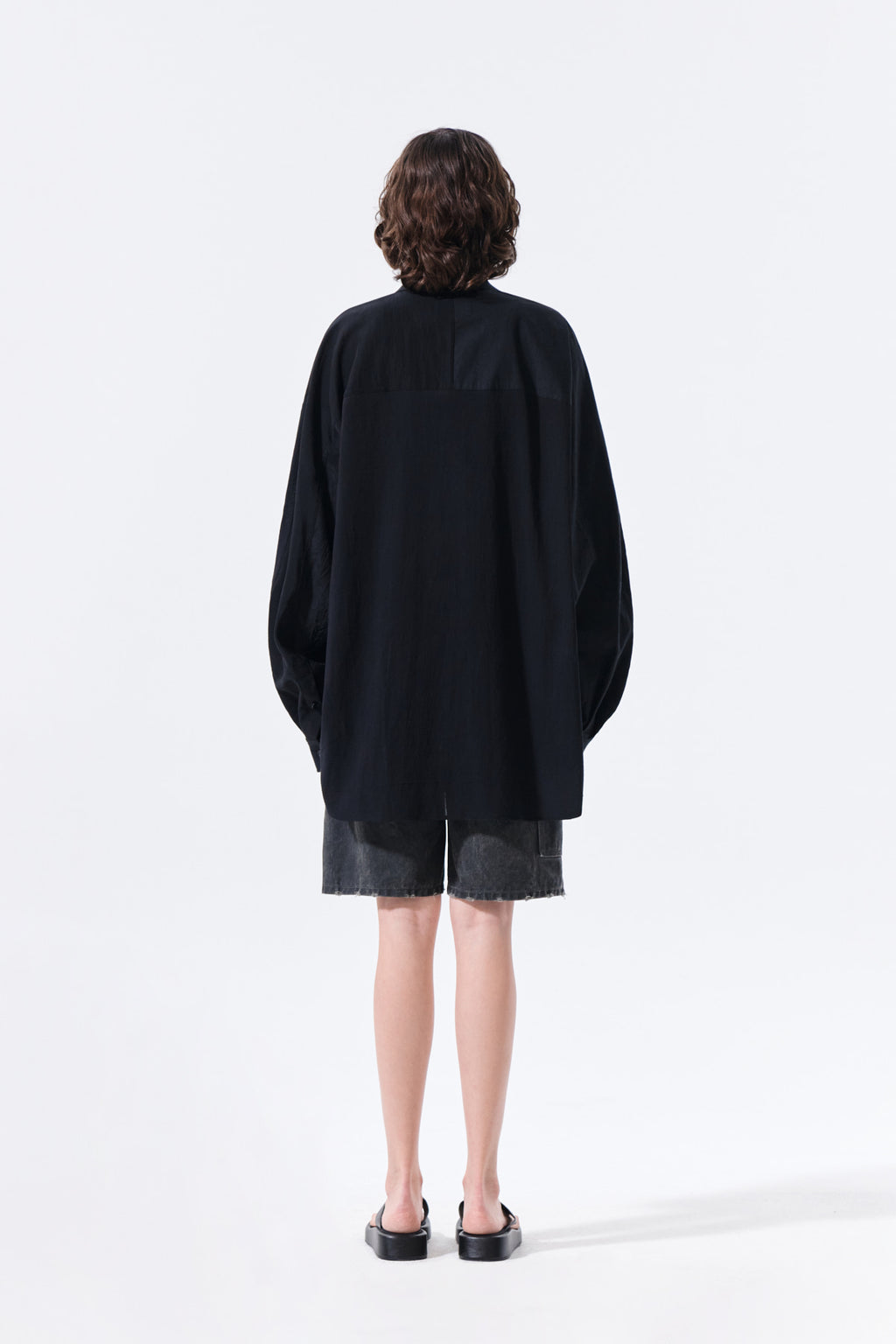 Matin Kim - Mixed Panel Over Fit Shirt (Black) product image 9 | TRAB K-Fashion Australia