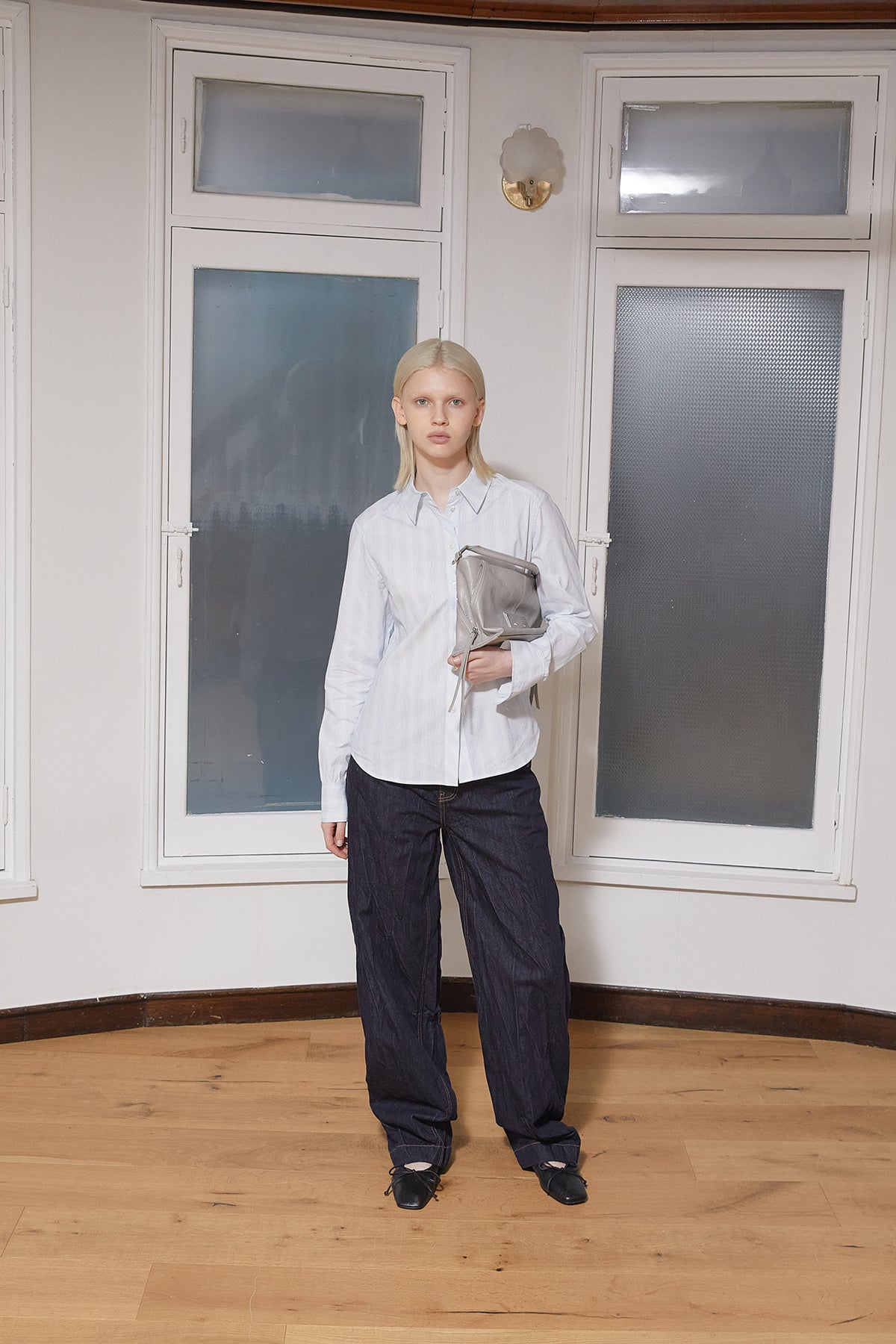 Matin Kim - Cuffs Button Point Stripe Shirt (Light Blue) product image 10 | TRAB K-Fashion Australia