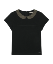 Coyseio - Round Collar Half Blouse (Black) product image 1 | TRAB K-Fashion Australia