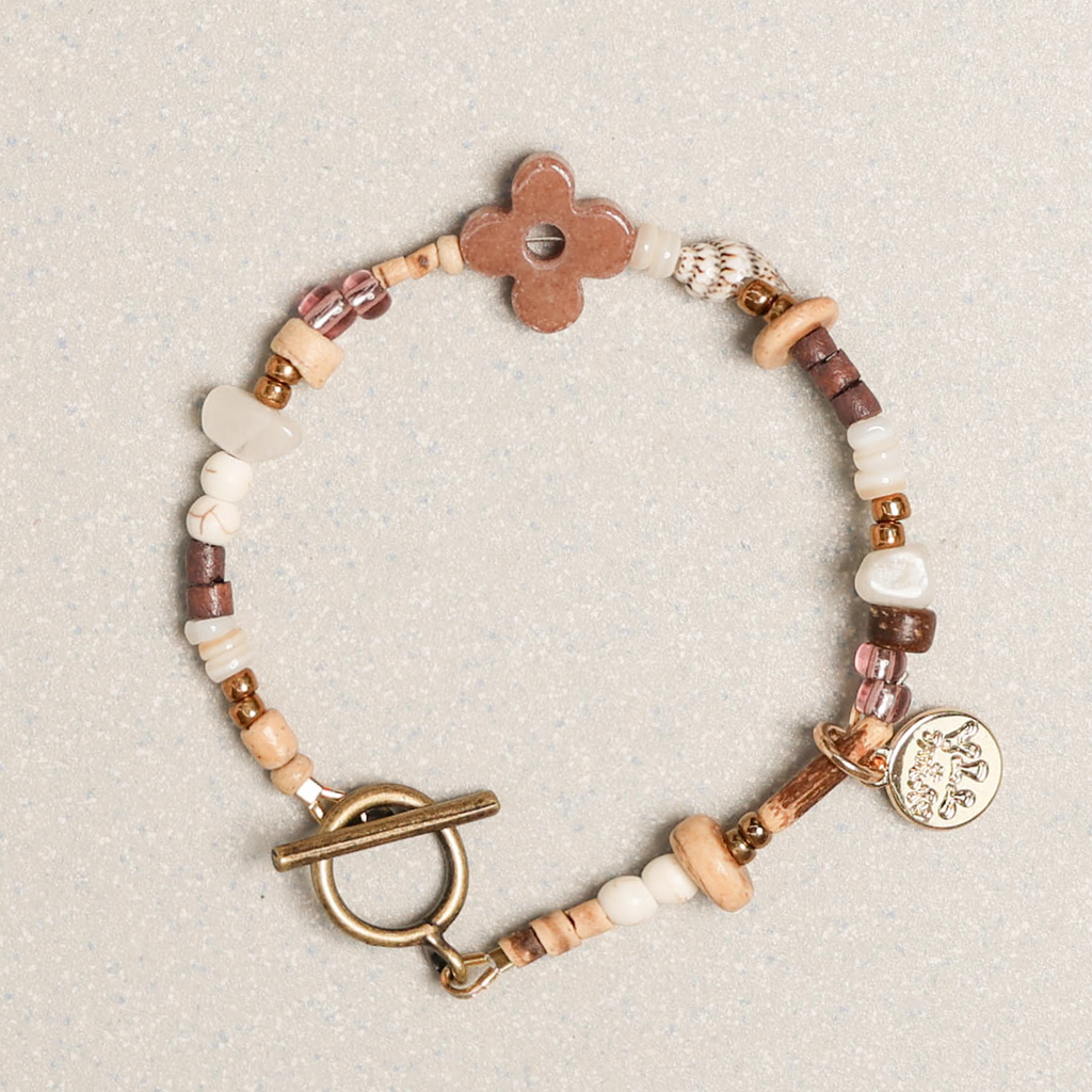 Towtow Archive - Clover Symbol Bracelet (Brown) product image 1 | TRAB K-Fashion Australia
