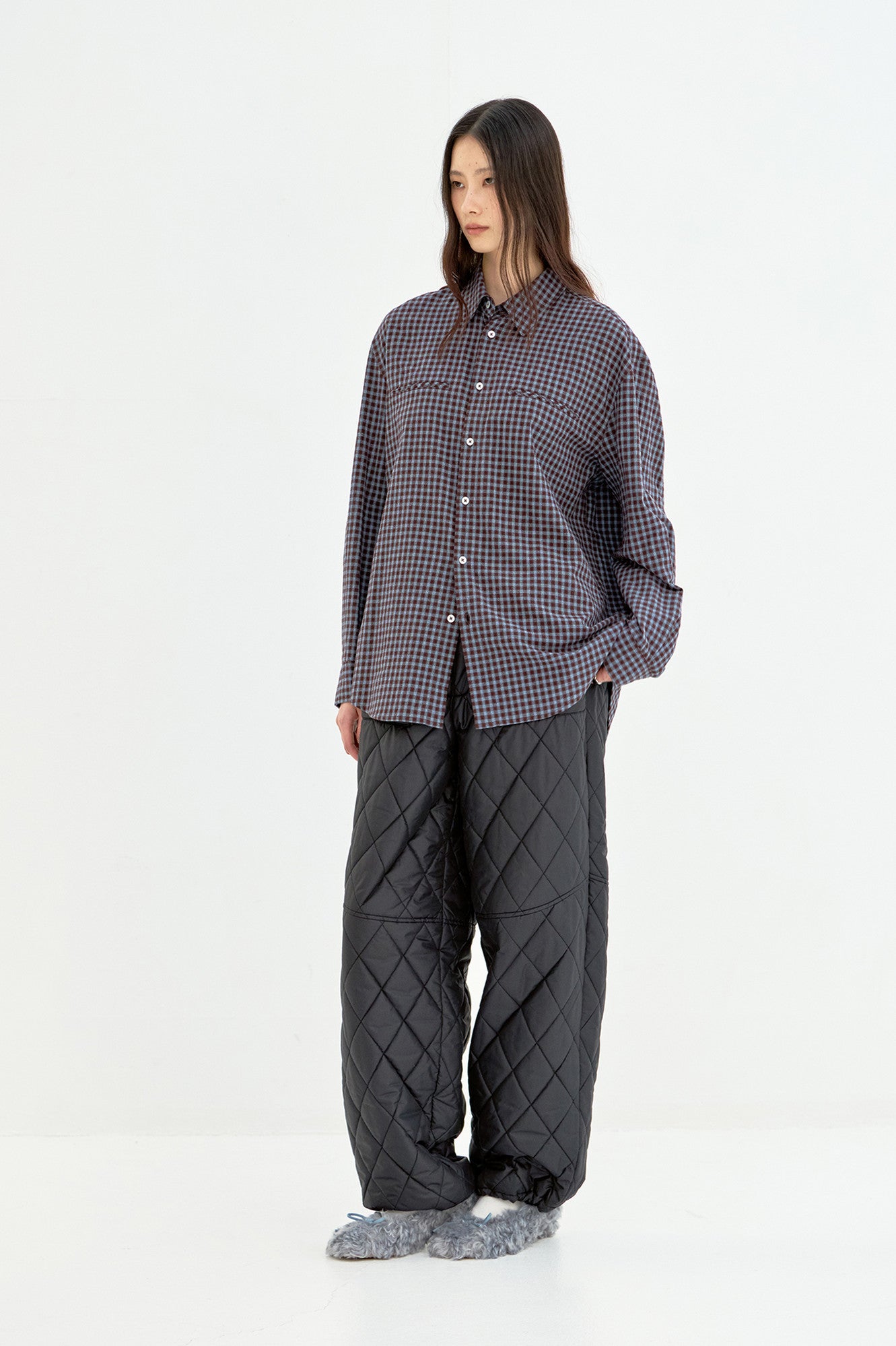 Coor - Double Welt Pocket Check Shirt (Burnt Brown Blue) product image 3 | TRAB K-Fashion Australia