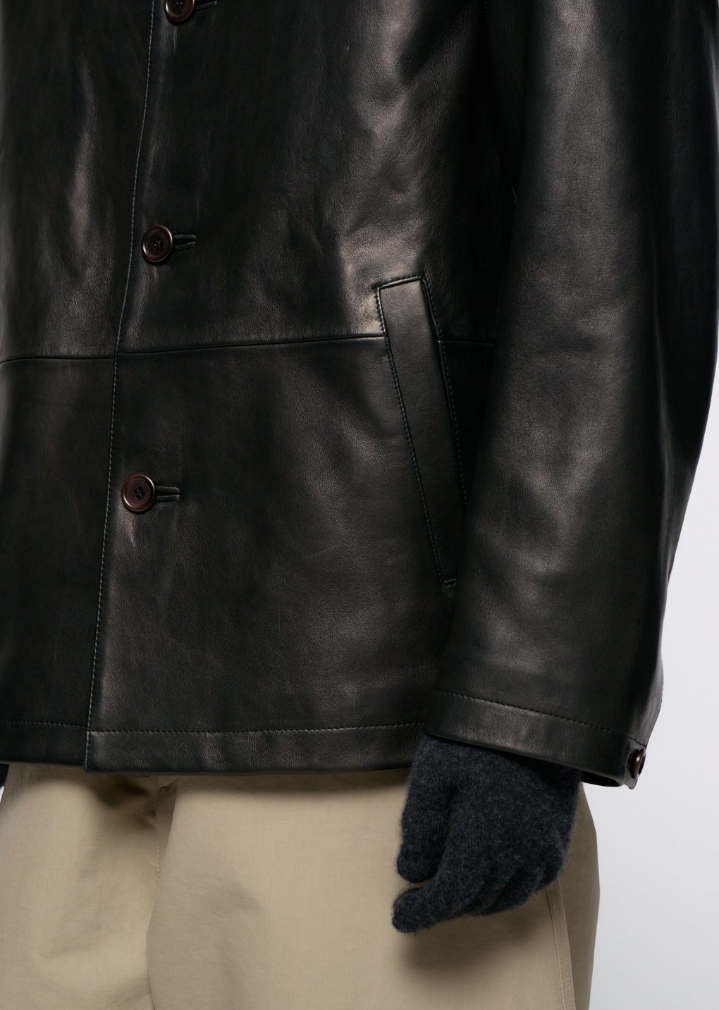 Amomento - Lambskin mid jacket (Black) product image 8 | TRAB K-Fashion Australia