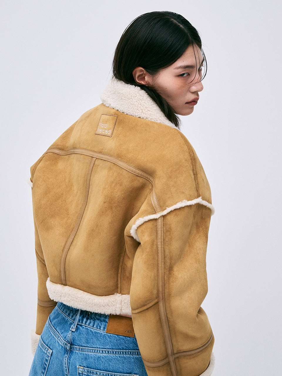Mardi Mercredi - Shearling Cropped Mustang Jacket (Camel) product image 1 | TRAB K-Fashion Australia
