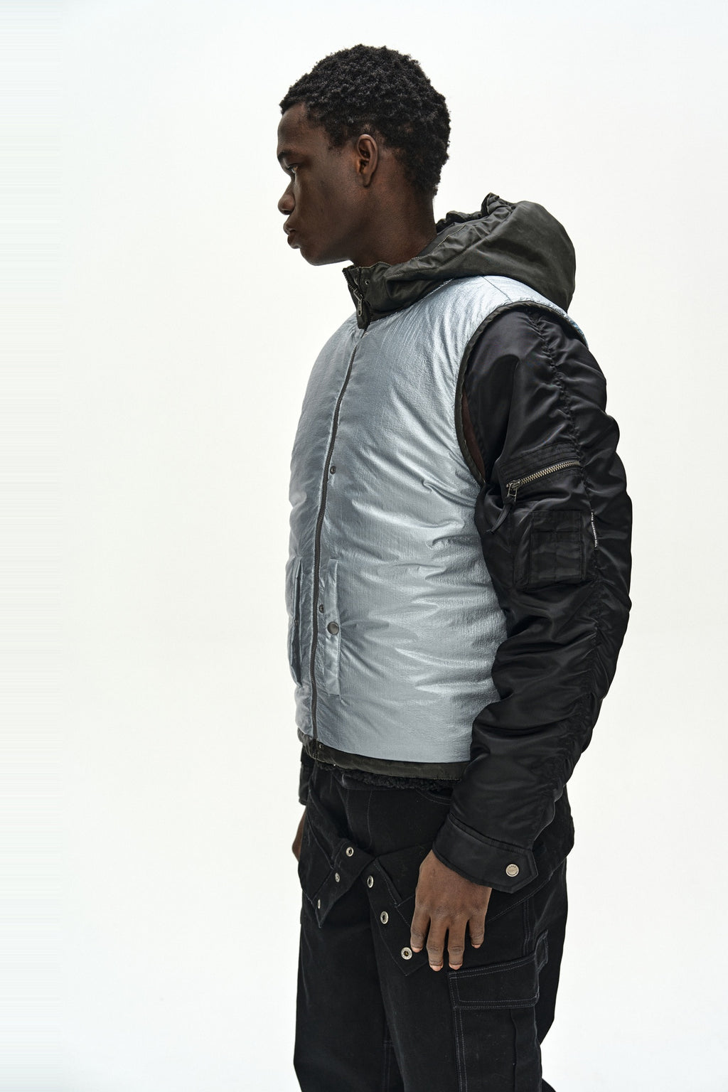 Andersson Bell - Padded Reversible Hoodie Vest (Black) product image 7 | TRAB K-Fashion Australia