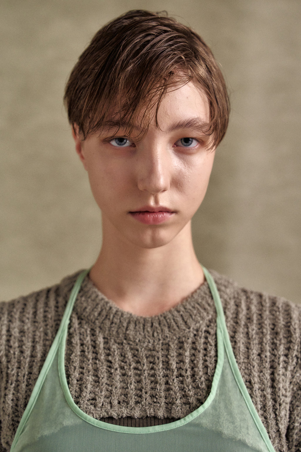 Andersson Bell - Cut-Out Combination Knit Top (Beige) product image 4 | TRAB K-Fashion Australia