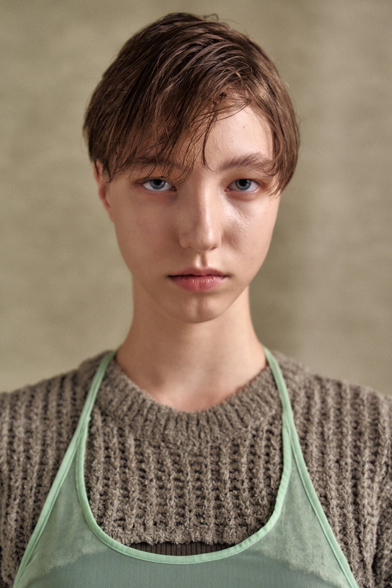 Andersson Bell - Cut-Out Combination Knit Top (Beige) product image 4 | TRAB K-Fashion Australia
