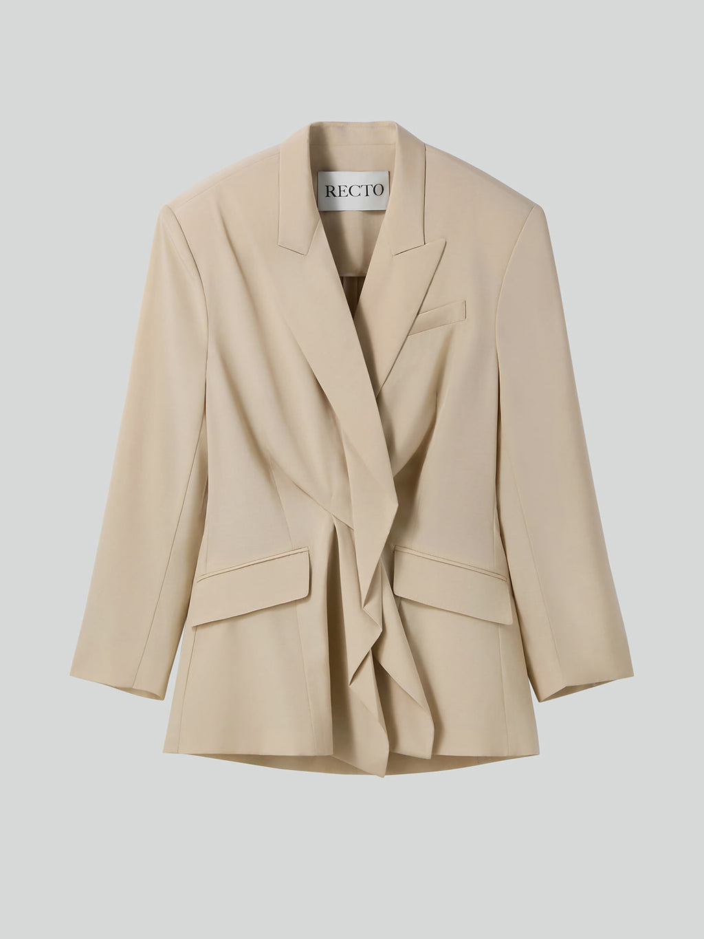 Recto - Drape Detail Suit Jacket (Light Beige) product image 5 | TRAB K-Fashion Australia
