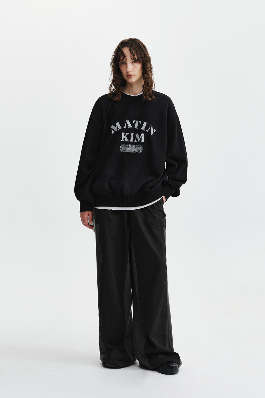 Matin Kim - Vintage Spray Logo Sweatshirt (Black) product image 10 | TRAB K-Fashion Australia