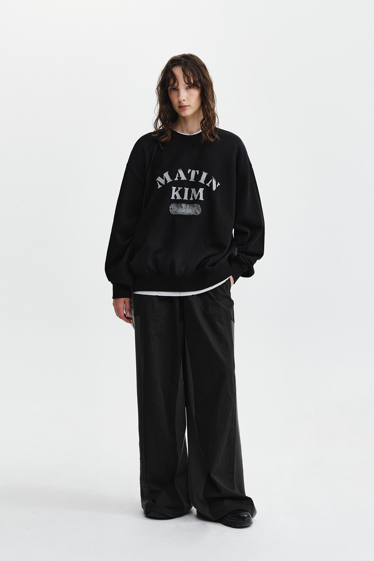 Matin Kim - Vintage Spray Logo Sweatshirt (Black) product image 10 | TRAB K-Fashion Australia