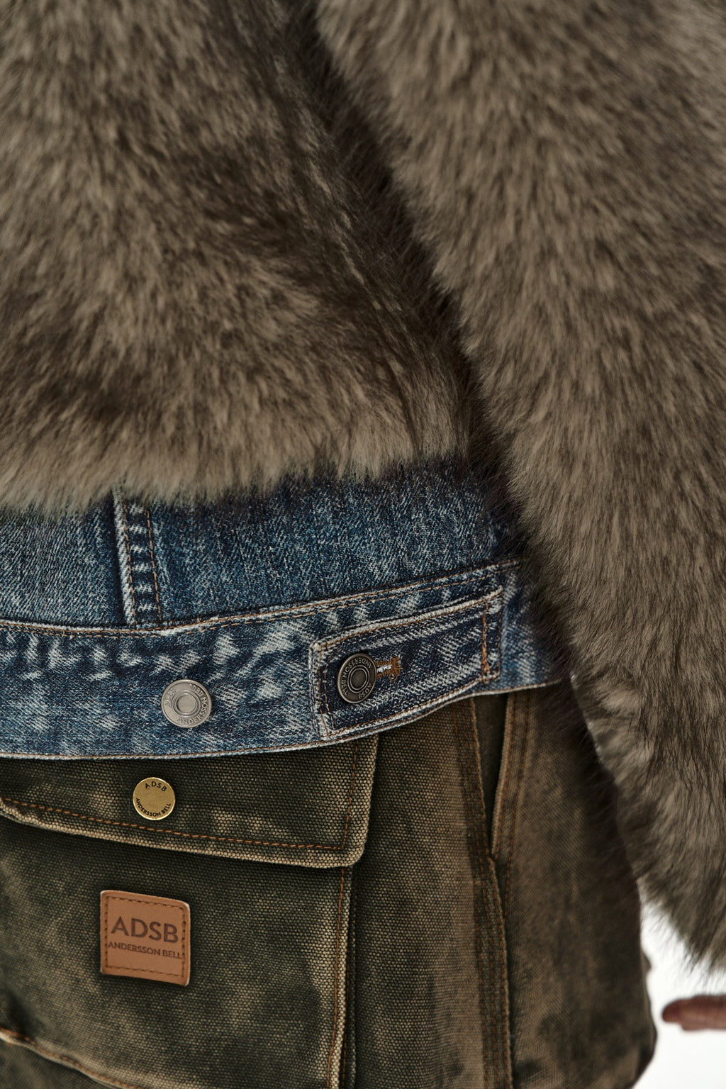 Andersson Bell - Fur On Denim Jacket (Grey) product image 12 | TRAB K-Fashion Australia