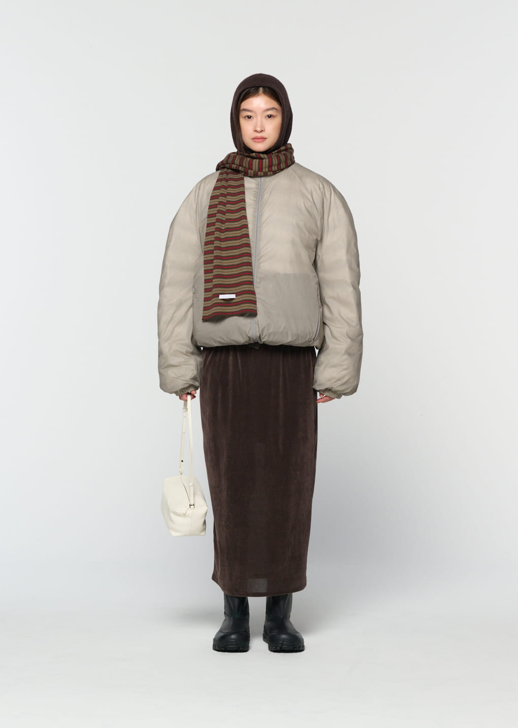 Amomento - [Pre-Order] goose down reversible jumper (Grey) product image 4 | TRAB K-Fashion Australia