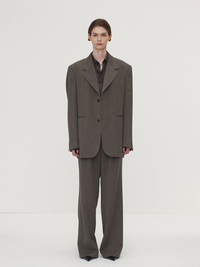 Tonywack - Light Wool Relaxed Tailored Jacket (Beige Taupe) product image 2 | TRAB K-Fashion Australia