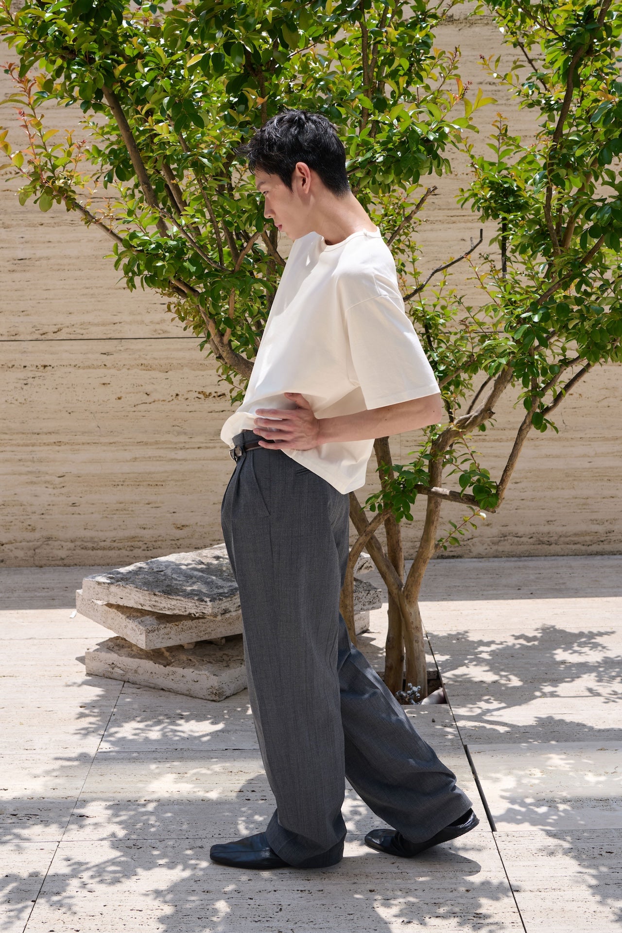 STU - Overlap Crop T-shirt (Ivory) product image 6 | TRAB K-Fashion Australia